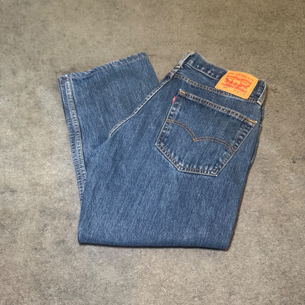 Levis 505 Regular Fit Jeans Mens 36x29 Medium Wash Blue Straight Leg Denim